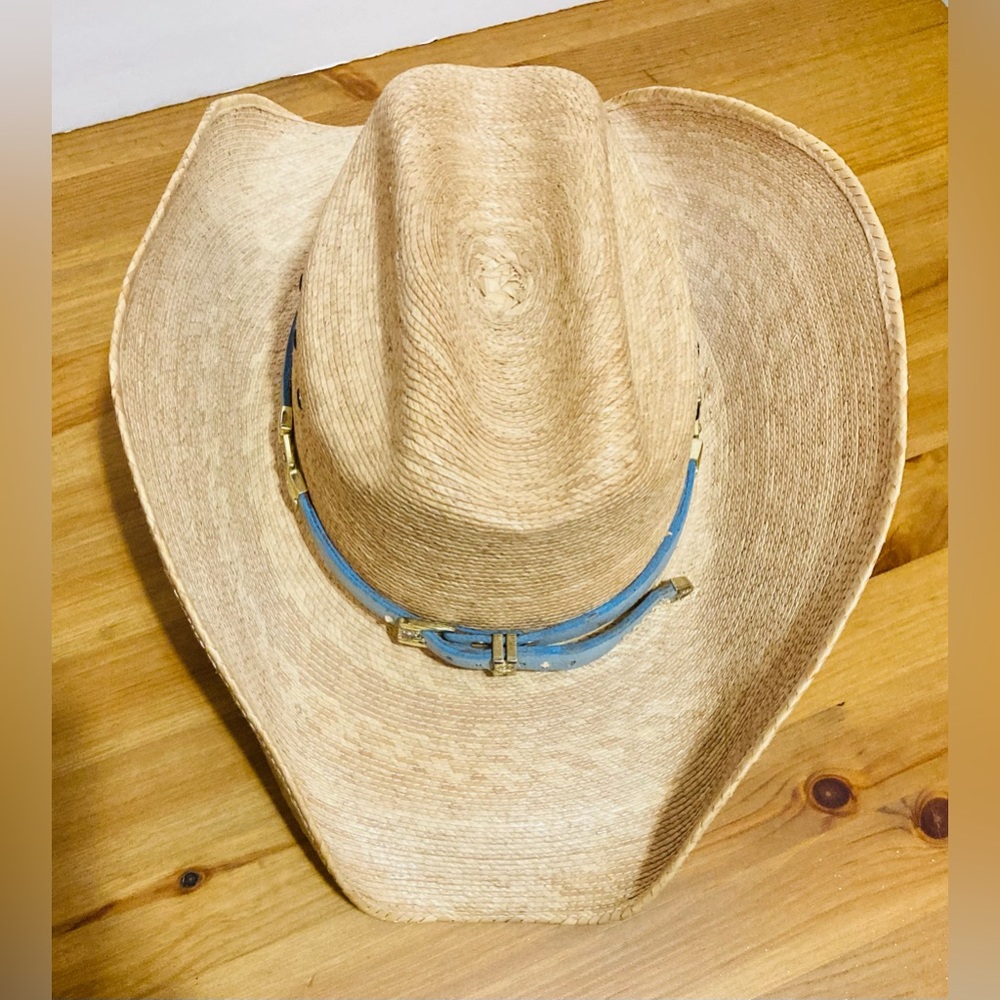 TEXAS GOLD LUXURY STYLE,  Western Cowboy Genuine Hat  PALMA NATURAL Made México